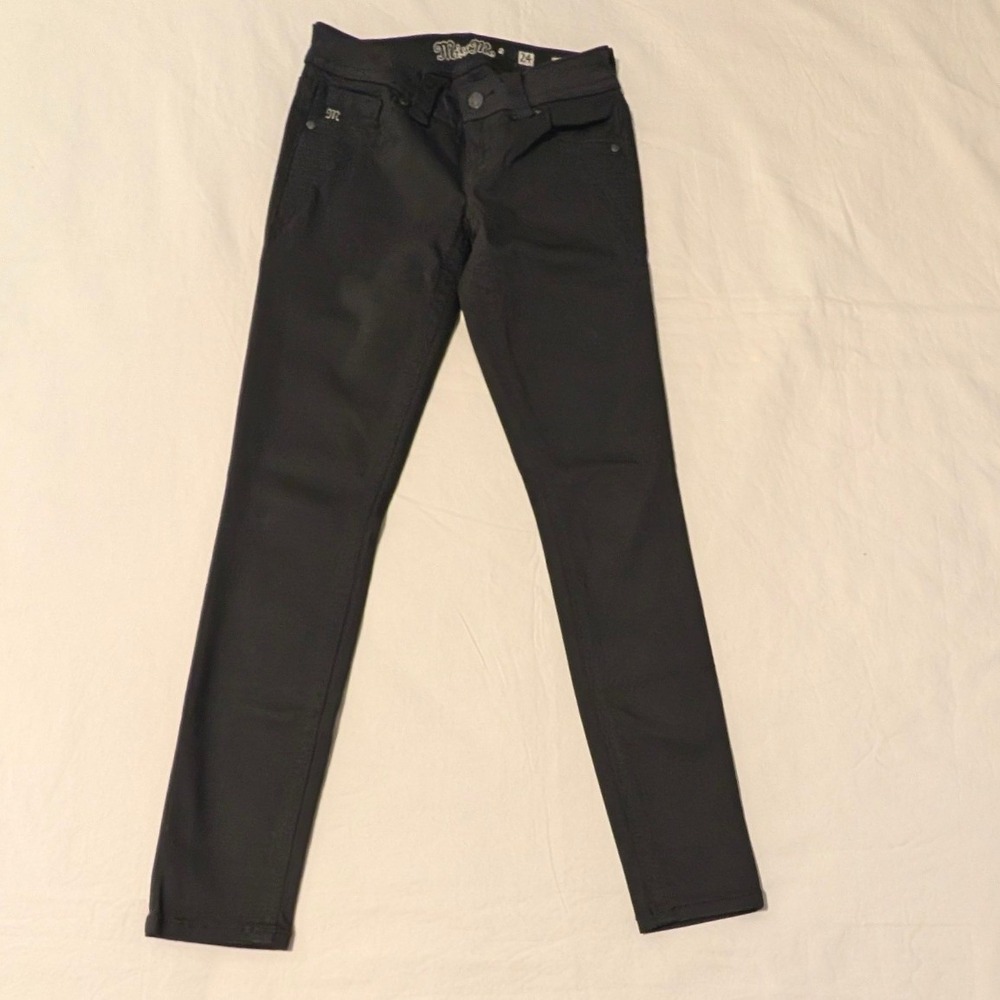 Miss Me Signature Skinny Black Moto Jeans JE8822S4R Women's Size 24